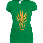 Подовжена футболка з колосками пшениці