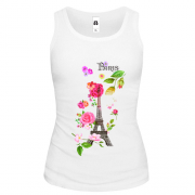 Майка с Эйфелевой башней и цветами "Paris"