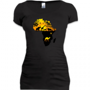 Подовжена футболка з африканським континентом