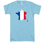 Футболка c картой-флагом Франции