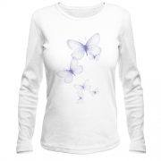 Жіночий лонгслів з фіолетовими метеликами