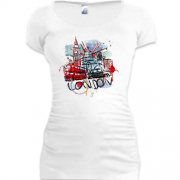 Подовжена футболка з визначними пам'ятками 'London'