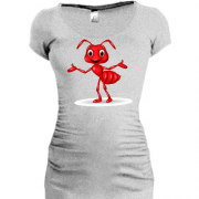 Подовжена футболка з мурахою розводячим руками