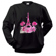 Свитшот с Парижем в розовых тонах