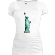 Подовжена футболка cо статуєю свободи в кольорі
