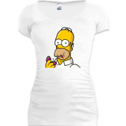 Подовжена футболка Гомер з Пончиком