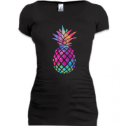 Подовжена футболка з різнобарвним ананасом