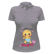 Жіноча футболка-поло із зображенням малюка "У животику зайнято"