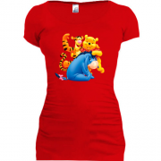 Подовжена футболка з героями мультика "Вінні Пух"