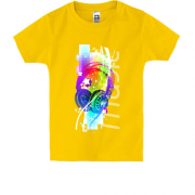 Детская футболка с наушниками "music"