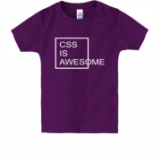 Дитяча футболка з написом "Css is awesome"
