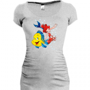 Подовжена футболка з героями мультфільму "Русалонька"