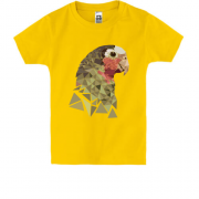 Детская футболка с дизайнерским папугаем