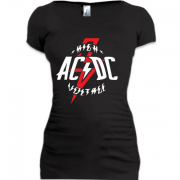 Женская удлиненная футболка ACDC High Voltage