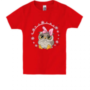 Детская футболка с совой в цветах