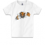 Детская футболка с тигром разрывающим футболку