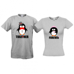 Футболка з пінгвінами "together forever"