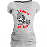 Подовжена футболка з Бендером "cheer up, meatbag"