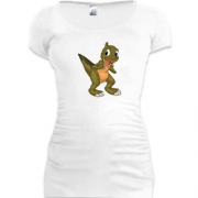 Подовжена футболка з маленьким динозавриком
