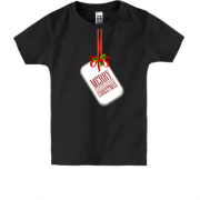 Детская футболка с биркой " Merry Christmas!"