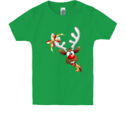 Детская футболка с выглядывающим оленем