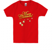 Детская футболка с надписью " Merry Christmas!" и шарами