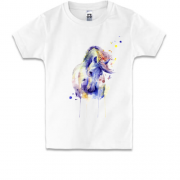 Детская футболка с разноцветной лошадкой