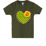 Детская футболка с кактусом в форме сердца