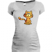 Подовжена футболка з рудим котом