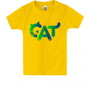 Детская футболка с надписью "cat"