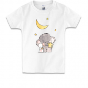 Детская футболка со зверушками "собиратели звёзд"