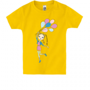 Дитяча футболка з дівчиною з повітряними кулями