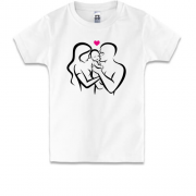 Детская футболка с мамой, папой и малышом