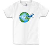 Детская футболка с летящим самолётом