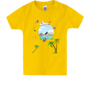 Детская футболка с девушкой и самолётом