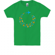 Детская футболка с самолётом "облететь весь мир"