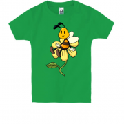 Дитяча футболка з бджолою на квітці