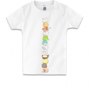 Детская футболка с анимешными животными