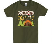 Детская футболка с палаткой на природе "camping"