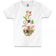 Детская футболка с вегетарианским салатом