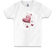 Дитяча футболка з об'ємними серцями