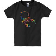 Детская футболка с разноцветным скорпионом