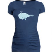 Подовжена футболка з ілюстрованим китом