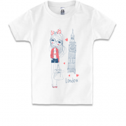 Дитяча футболка з дівчиною і Біг Беном "London"