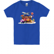 Детская футболка c самолётом и чемоданом