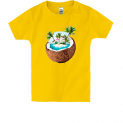 Детская футболка c островом в кокосе