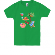 Детская футболка c предметами пляжного отдыха