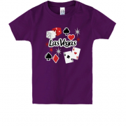 Детская футболка c надписью "Las Vegas" карты и кости