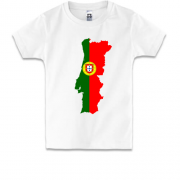 Дитяча футболка c картою-прапором Португалії