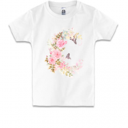 Дитяча футболка c трояндами і метеликами